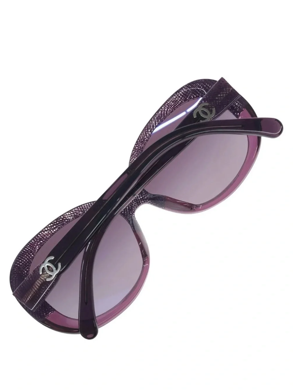 Vintage CHANEL Purple Frame Oversize Sunglasses, OS Made in Italy 5176-A